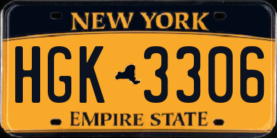 NY license plate HGK3306