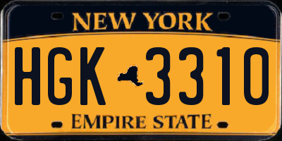 NY license plate HGK3310