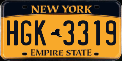 NY license plate HGK3319