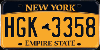 NY license plate HGK3358