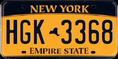 NY license plate HGK3368