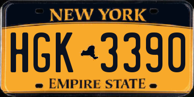 NY license plate HGK3390
