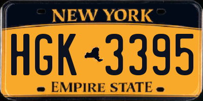 NY license plate HGK3395
