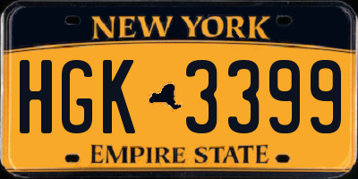 NY license plate HGK3399