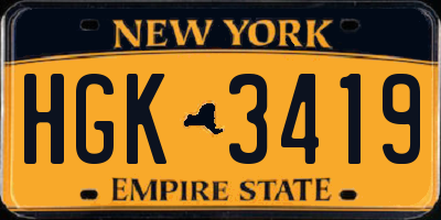 NY license plate HGK3419