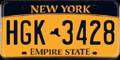 NY license plate HGK3428