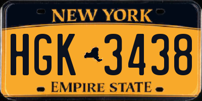 NY license plate HGK3438