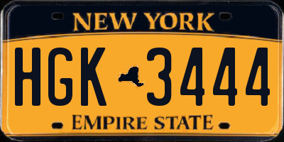 NY license plate HGK3444