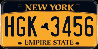 NY license plate HGK3456