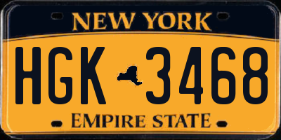 NY license plate HGK3468