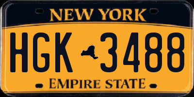 NY license plate HGK3488