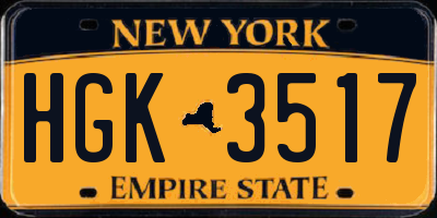 NY license plate HGK3517