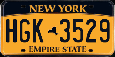 NY license plate HGK3529