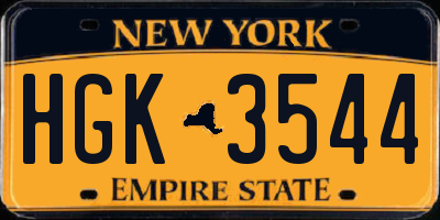 NY license plate HGK3544