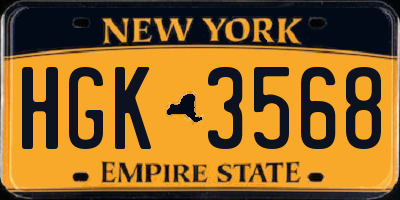 NY license plate HGK3568