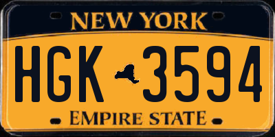 NY license plate HGK3594