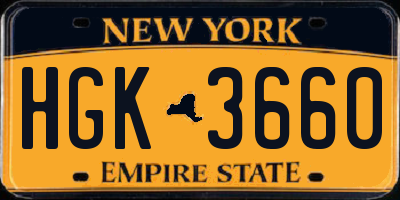 NY license plate HGK3660