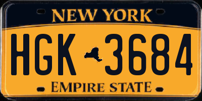 NY license plate HGK3684