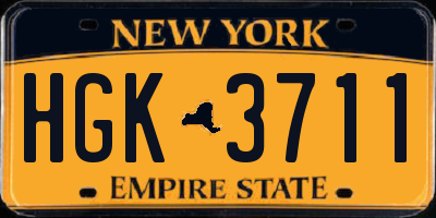 NY license plate HGK3711