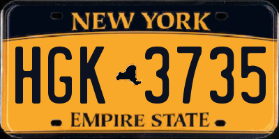 NY license plate HGK3735