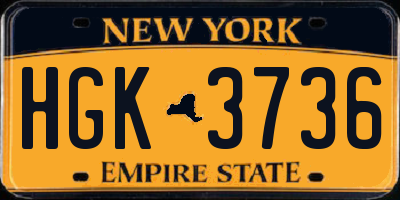 NY license plate HGK3736