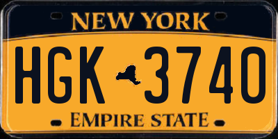 NY license plate HGK3740