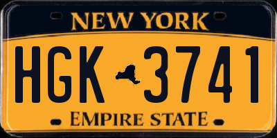 NY license plate HGK3741