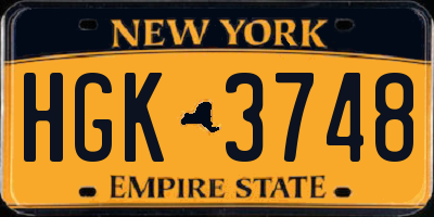 NY license plate HGK3748