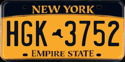 NY license plate HGK3752