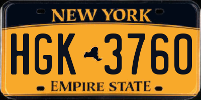 NY license plate HGK3760