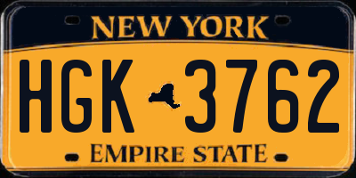 NY license plate HGK3762