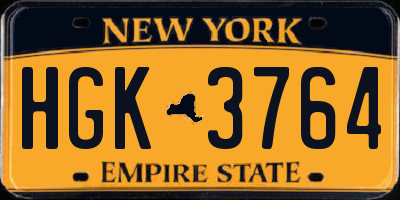 NY license plate HGK3764