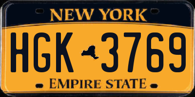 NY license plate HGK3769