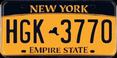 NY license plate HGK3770