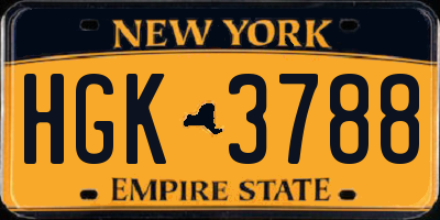 NY license plate HGK3788