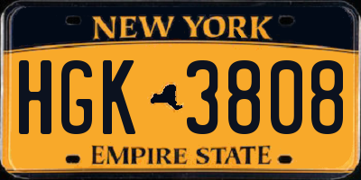 NY license plate HGK3808