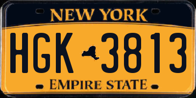 NY license plate HGK3813