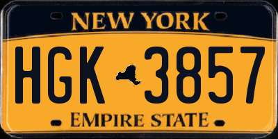 NY license plate HGK3857