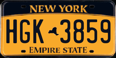 NY license plate HGK3859