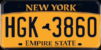 NY license plate HGK3860