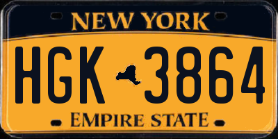 NY license plate HGK3864