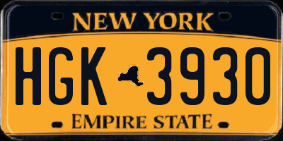 NY license plate HGK3930