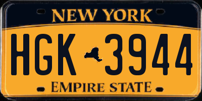 NY license plate HGK3944