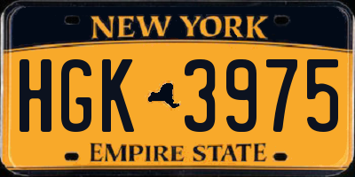 NY license plate HGK3975