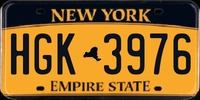 NY license plate HGK3976