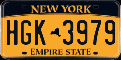 NY license plate HGK3979