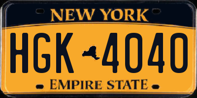 NY license plate HGK4040