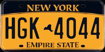 NY license plate HGK4044