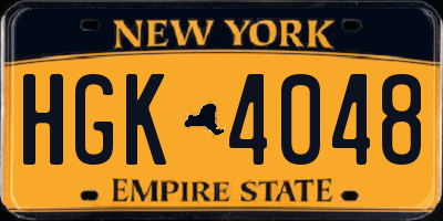 NY license plate HGK4048