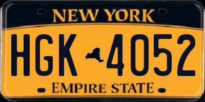NY license plate HGK4052